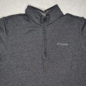 Columbia Shirt Adult Large Black Gray  Quarter Zip Pullover‎ Men's Long Sleeve